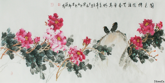 史社耀写意牡丹作品
