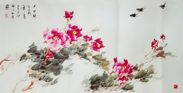 大地神州万年春――史社耀牡丹画作品